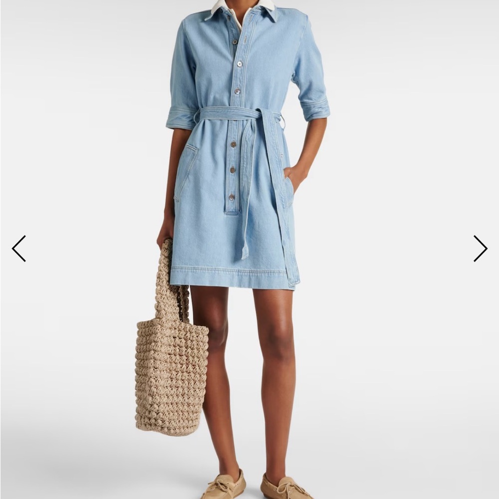 FRAME Chic Light Blue Denim Shirt Dress, size large
